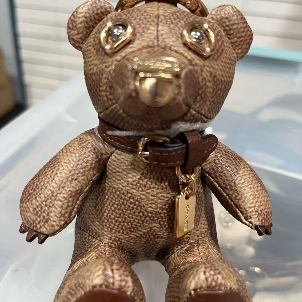 Coach Collectible Bear Bag Charm In Signature Canvas - Picture 6 of 6